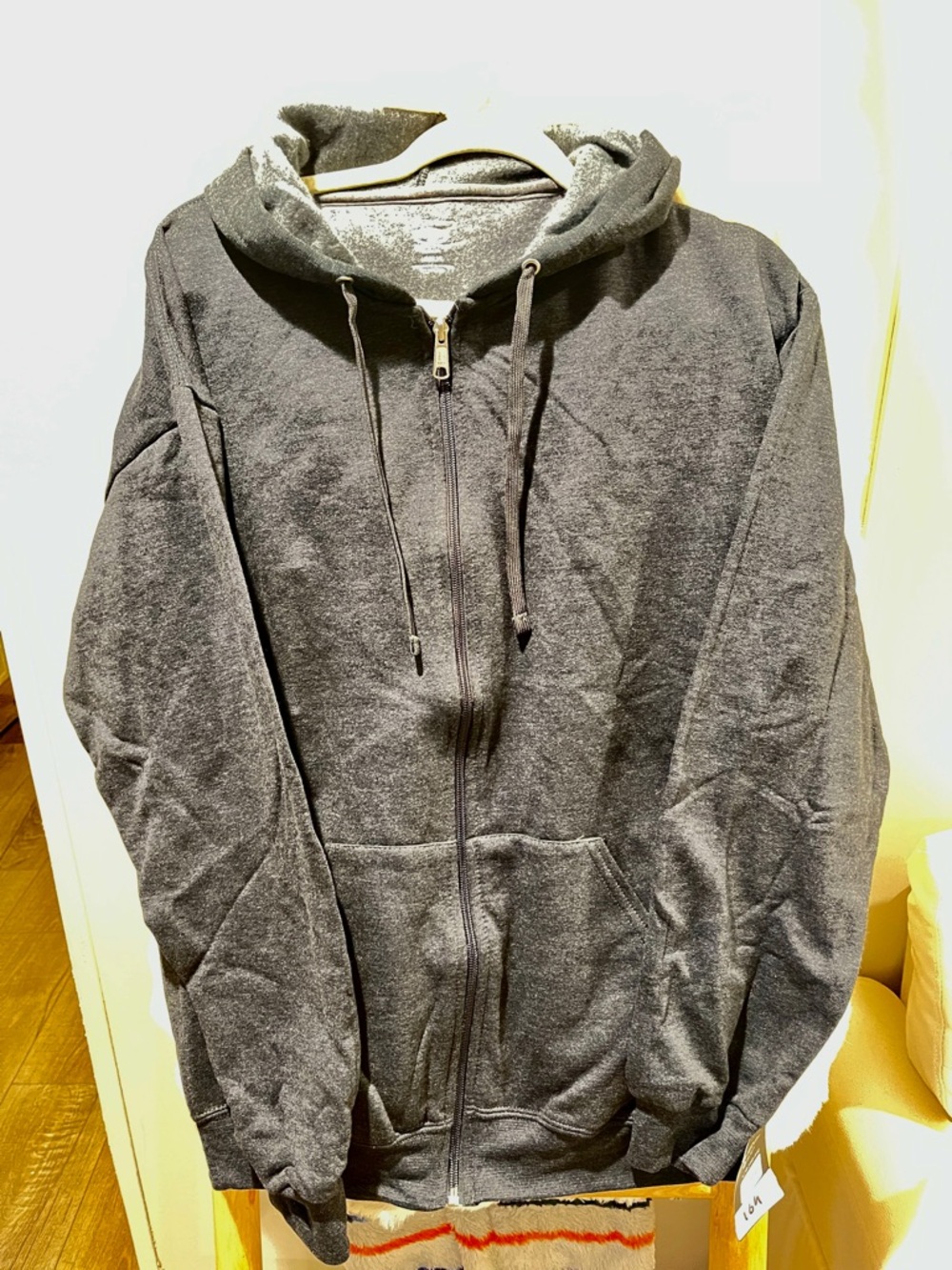 Athletic Works Dark Charcoal Gray Men's Zip-Up Hoodie